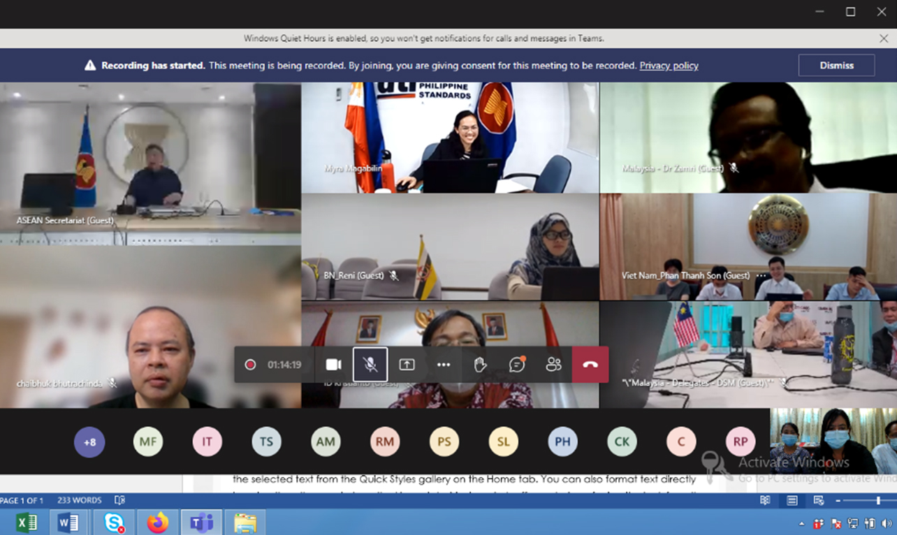 The 45<sup>th</sup> Meeting of the ASEAN Consultative Committee for Standards and Quality(ACCSQ) Working Group on Standards (WG1)