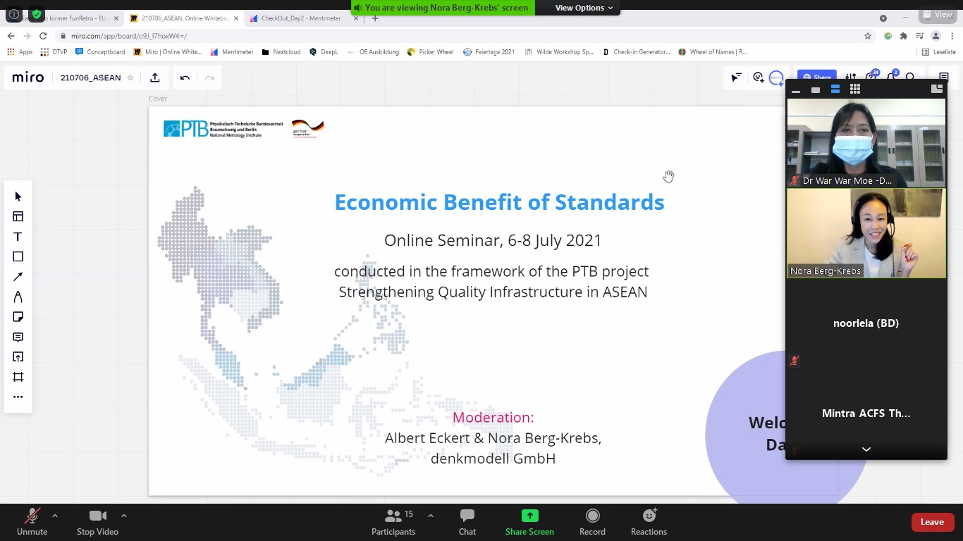 Economic Benefits of Standards Online Seminar ပြုလုပ်ခြင်း