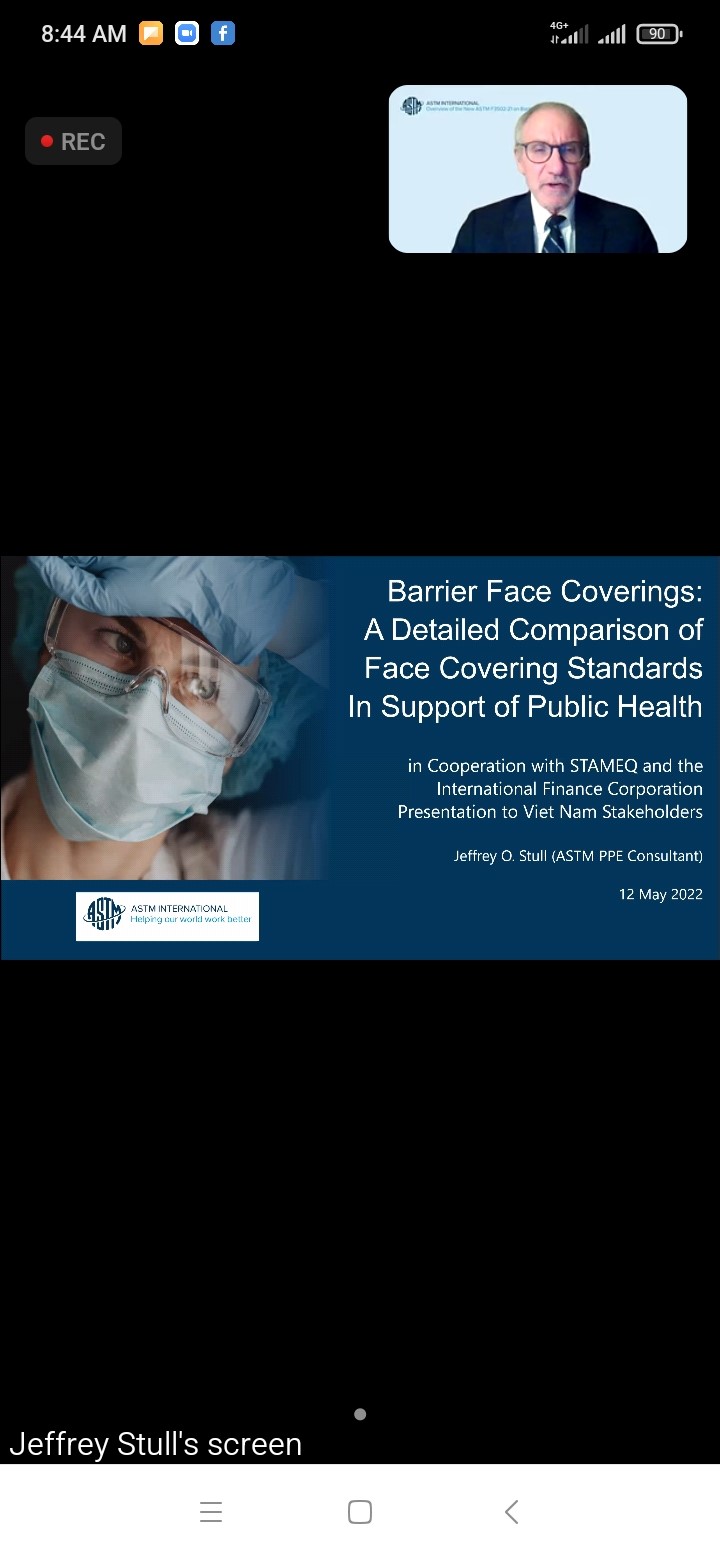 “Barrier Face Coverings Standards in Support of Public Health” Webinar ပြုလုပ်ခြင်း