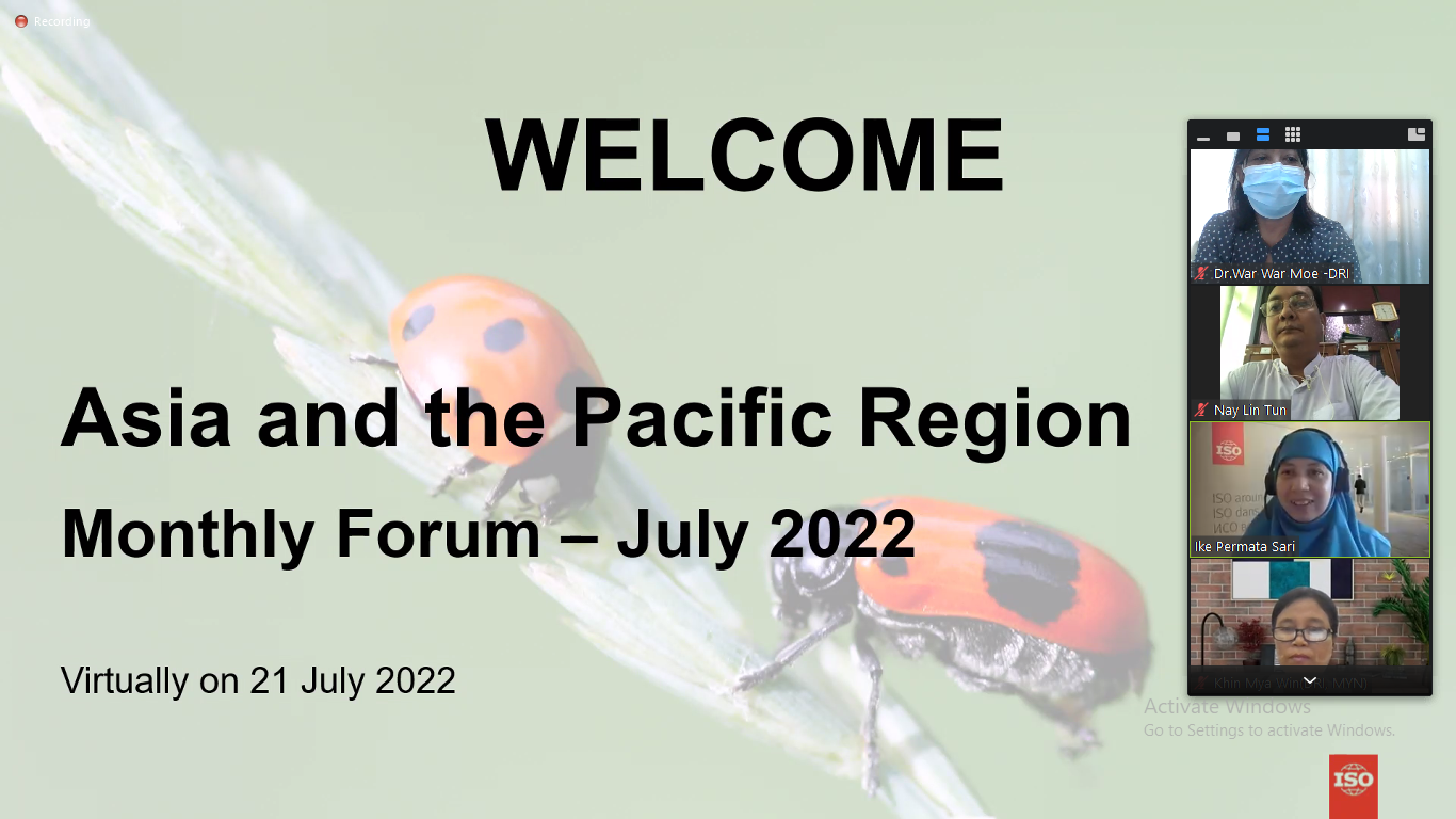 ISO Asia – Pacific Monthly Forum ပြုလုပ်ခြင်း