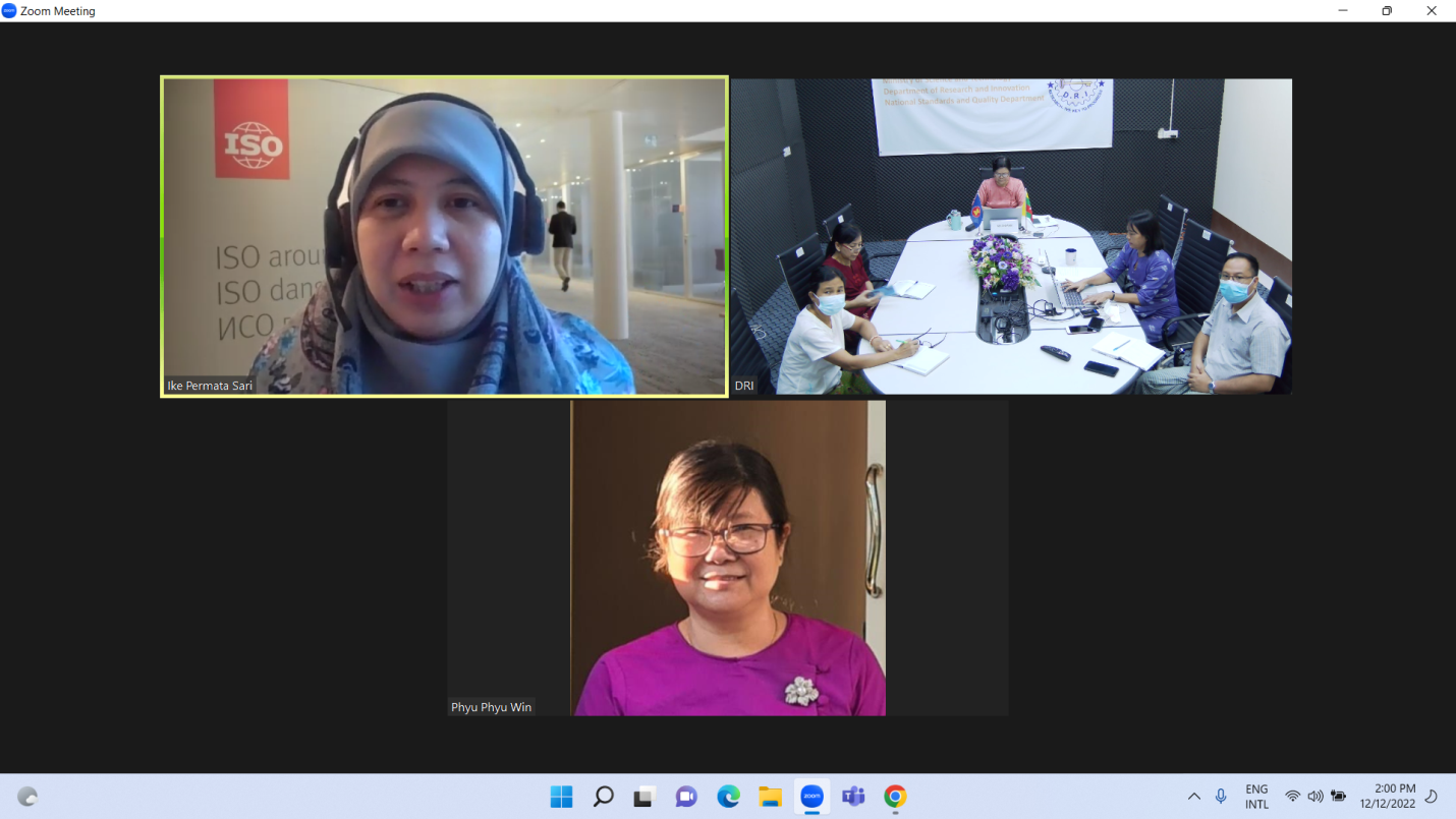 DRI နှင့် ISO Bilateral Discussion (Virtual Meeting) ပြုလုပ်ခြင်း