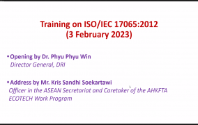 Training on Conformity Assessment Requirements for bodies certifying products, processes and services(ISO/IEC 17065:2012) for Myanmar